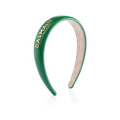 BALMAIN HAIR lankelis plaukams / Leather Headband Green & Gold FW22