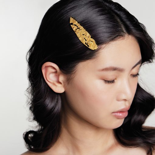 BALMAIN HAIR auksinės spalvos plaukų segtukas M dydis / PRINTEMPS GOLDEN LEAF SLIDE - Image 2