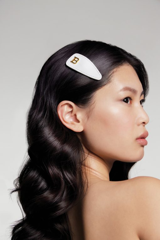 BALMAIN HAI rodinė plaukų segtukas baltas / Printemps Leather Snap Hair Clip White - Image 4