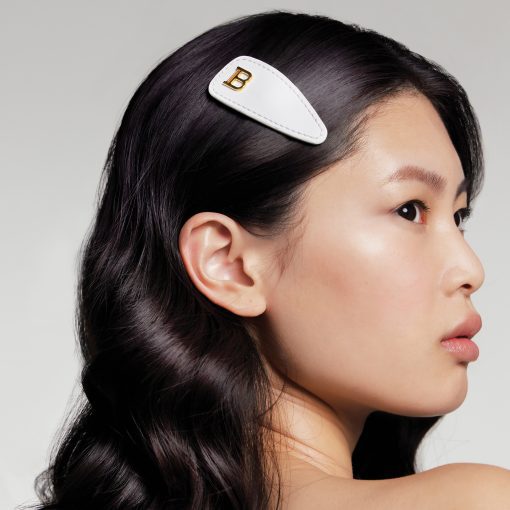 BALMAIN HAI rodinė plaukų segtukas baltas / Printemps Leather Snap Hair Clip White - Image 3
