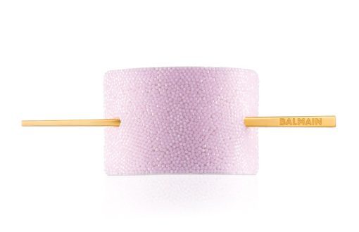 BALMAIN HAIR plaukų segtukas su rožiniais kristalais / Pink Crystal Hair Barrette Gold plated hair pin